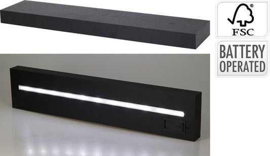 Home&Stylingcollection Wandregal-schwarz-mit-LED-Beleuchtung-60cm