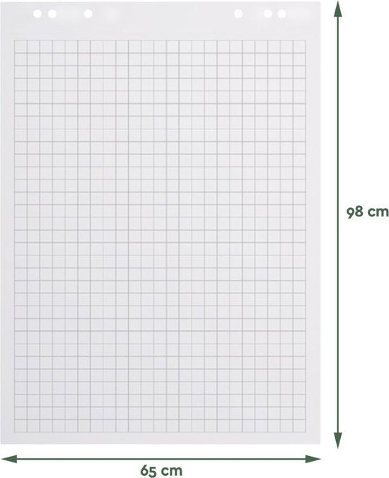BRASQ Flipchartpapier - 65x98cm - Blanko/Rau - 80g - Flipchartblätter - 50 Blatt - Blanko Blätter