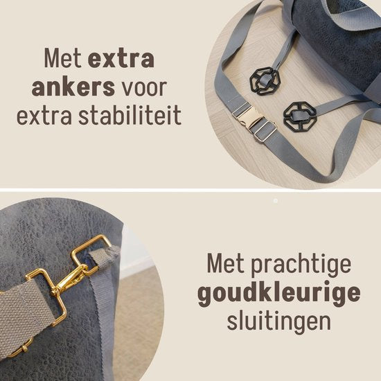 By Cee Cee Hundekorb Auto - Very Luxury Car Dog Basket - Autositz Hund Rücksitz - Autokorb Hund - Autositz Hundedecke - Autositz Hund - auch für Seitensitz - Anthrazit - Ameline
