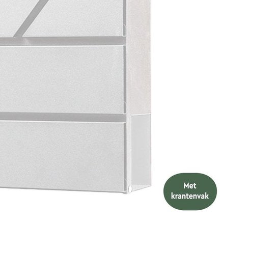 BRASQ Briefkasten Hanging White Deluxe - Wandbriefkasten mit Schloss und Zeitungsfach - Inkl. Befestigungsmaterial & 2 Schlüssel - Postkasten - Briefkasten - Edelstahl