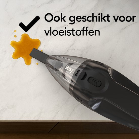 Brixy Dust buster Cordless - Handstaubsauger - Inklusive Aufsätze - Staubbuster - Grau