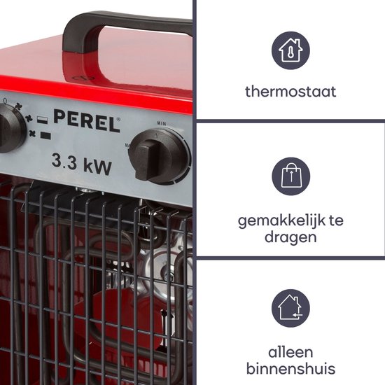 Perel Heizlüfter, für den Innenbereich, 2 Heizstufen, 3300 W