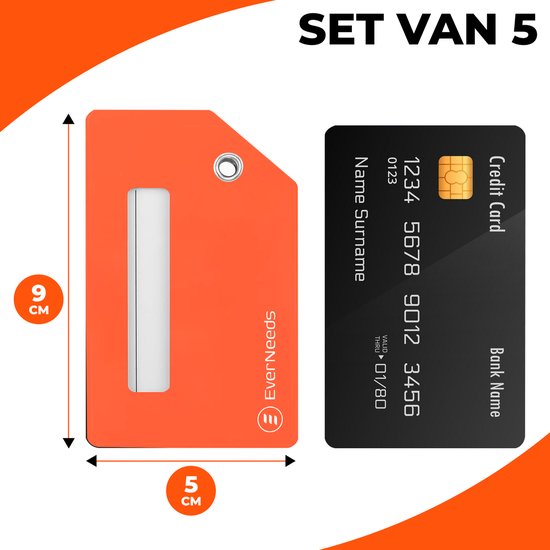 EverNeeds Gepäckanhänger - Silikon - Gepäckanhänger für Koffer - Gepäckanhänger - Orange - 5 Stück