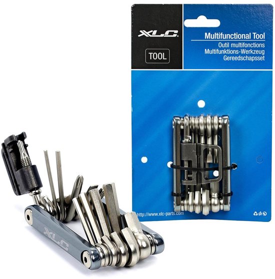 XLC Multitool – Fahrradwerkzeug – Taschenmodell – 12-teilig – TO-M07