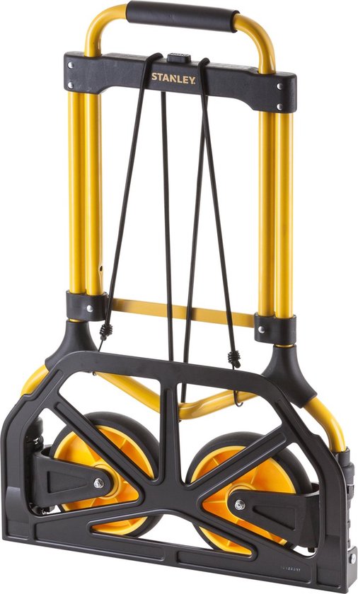 Stanley Faltbarer Trolley FT582 - Tragfähigkeit bis zu 90KG - Transportwagen - 50 x 45 x 98 CM - Leichtes Aluminium - Schwarz/Gelb