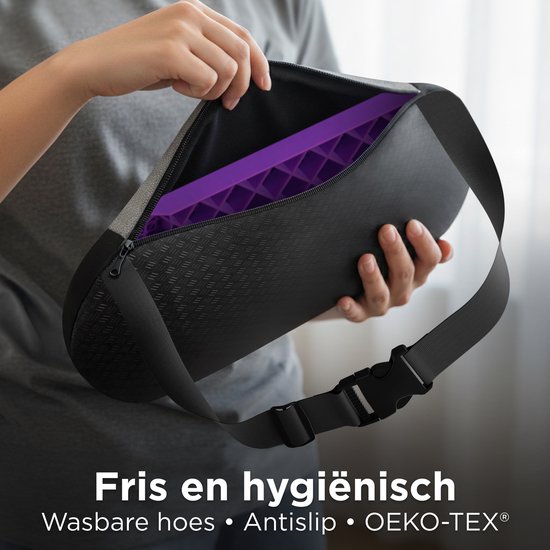 CozySense® Rückenstütze - Ergonomisches Rückenkissen mit Gelstruktur - Unterer Rücken - Druckreduzierende Lendenwirbelstütze für Auto, Büro und Zuhause - Atmungsaktiv, kühlend und rutschhemmend