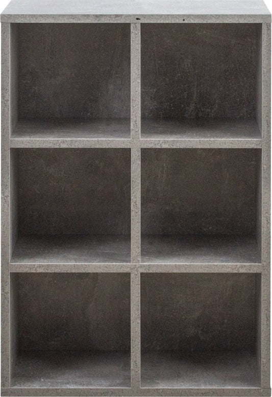 VDD-Fächerschrank - Aufbewahrungsschrank - Bücherregal - Wandschrank - 6 offene Fächer - Grau - 97,5x 97,5x33 cm