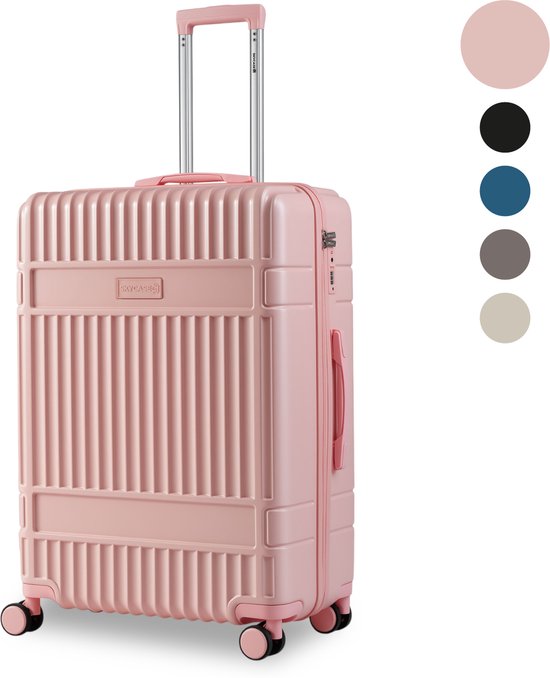 SKYCASES Classic Heritage - Großer Reisekoffer - TSA-Schloss - 76x52x30 cm - 100L - XL Rollkoffer - 360° geräuschlose Rollen - Leichtgewicht - Trolley - Pink