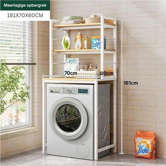 Livista® Wäscheschrank - 3-lagiges Aufbewahrungsregal - Platzsparender Wäschereiorganisator - 181x60x70 CM - Weiß