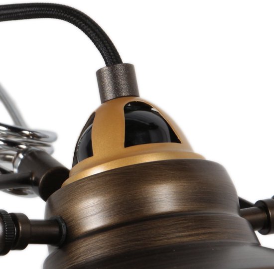 Bronze-Wandleuchte Nove 1320BR mit E27-Fassung, 190 cm langem Kabel und Schalter, im Industriedesign, von der Marke Mexlite, aus Metall und Kunststoff
