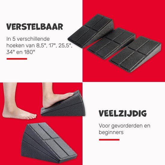 Slant Board - 3 Stück - Squat Block - Anti-Rutsch - Stretch Board - Neigungsbrett - Balance Board - Squat Wedge