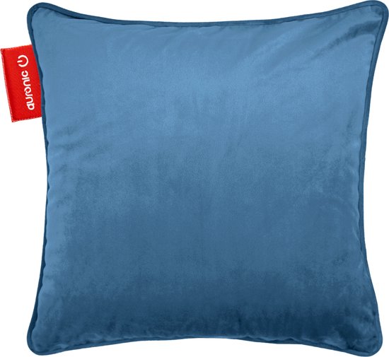 Auronic Wärmekissen - Samt - 45x45 - Kabellos - Wiederaufladbar - Elektrisches Kissen - Infrarot - Blau-grau