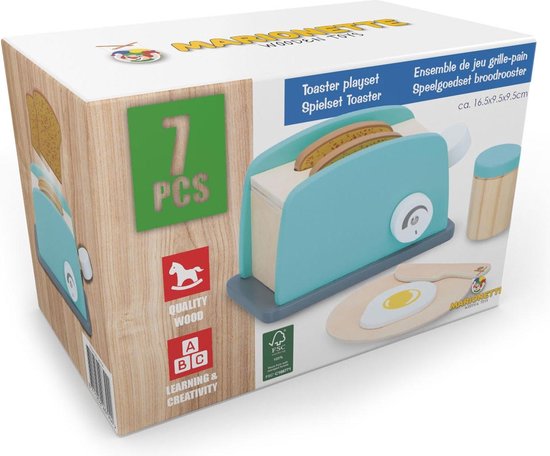 Marionette - Holztoaster Set - 7 Teile - 1 Set