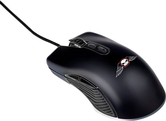 No Fear Gaming-Maus - 7200dpi - RGB-Maus mit LED-Beleuchtung - 1,5 m Kabel - USB 2.0-Anschluss - Schwarz