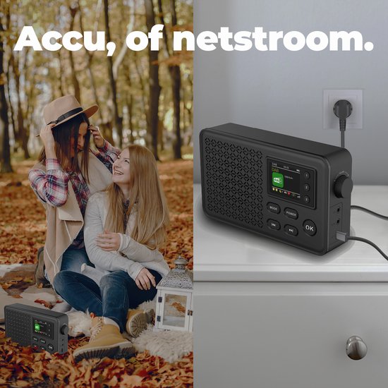 Denver - DAB57B - Radio - Bluetooth - DAB+/ FM - 40 Voreinstellungen - Wecker - Schwarz