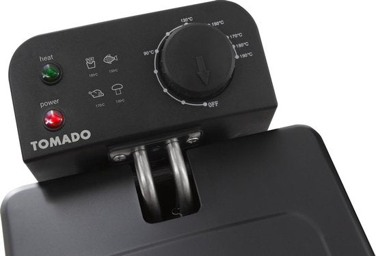 Tomado TDF3001B - Fritteuse - 3 Liter Fassungsvermögen - 2200 Watt - Kaltzone - Schwarz