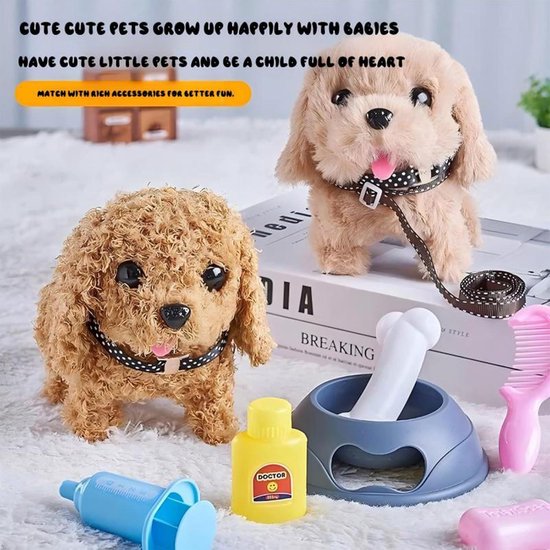 1Elektrisches Hundespielzeug für Kinder - gehendes Bellen - 18 Zubehörteile - 2 3 4 5 Jahre