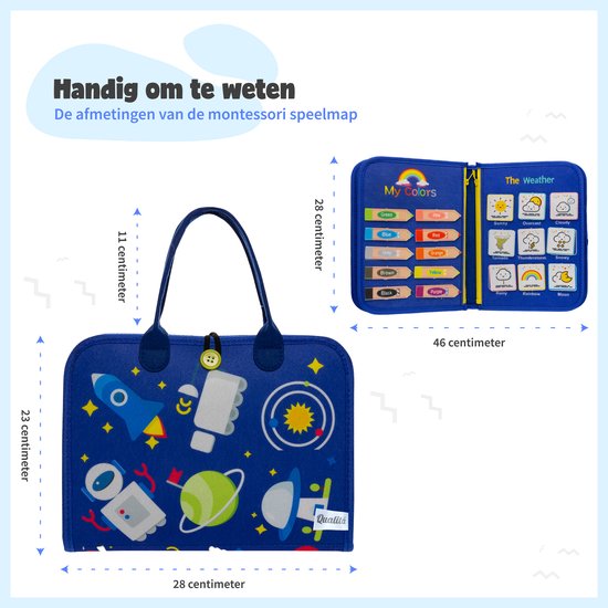 MontiPlay® Montessori-Spielzeug - Sensorisches Spielzeug - Activity Board - Busy Board - Montessori-Aktivitätsbuch für Zuhause - Pädagogisches - Sensomotorisches Spielzeug - Blau