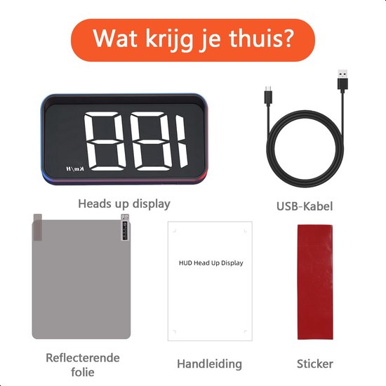Tech Essentials Automatic - GPS Geschwindigkeitsmesser Auto HUD - USB-C - Weiß - Head Up Displays - Plug and Play