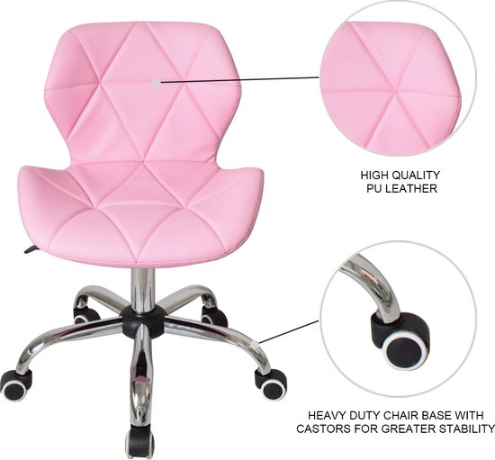 Bürostuhl modernes Design - Chefsessel - höhenverstellbar - rosa