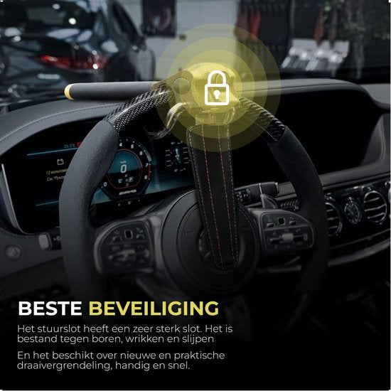 Gtrise Lenkradschloss - Für Auto - Stoplock - Wohnmobil - Profi - Mit Ebook & Aufbewahrungstasche