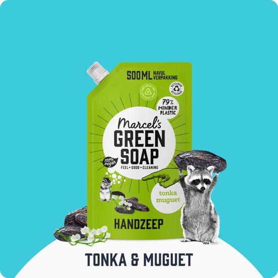 Marcel's Green Soap Handseife Nachfüllpackung Tonka & Muguet 6 x 500ml
