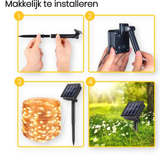 Happy Goods Solar Gartenbeleuchtung - 200 LED Lichterkette für den Außenbereich - 20 m - Lichterkette - Außenbeleuchtung Girlande - Lichterketten
