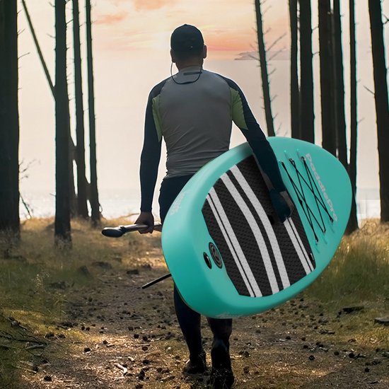 LifeGoods PaddlePro SUP Board - Aufblasbares Paddle Board - Komplettset - Max. 135KG - 320x81cm - Pastellgrün