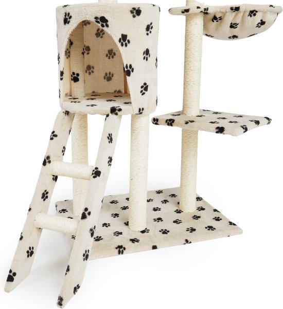 Lifa Living Kratzbaum - Kratzbaum - Katzenpfosten - 42x60x138,5 cm - creme/schwarz