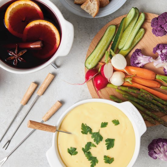 Boska Käsefondue-Set Party - mikrowellenfest - Keramik - Weiß - 750 ml