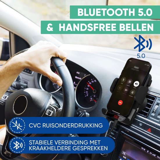 Serve 2in1 Bluetooth FM Transmitter & Telefonhalterung Auto - Car Kit für Musik - Telefonhalterungen Autozubehör - Lüftungshalterung