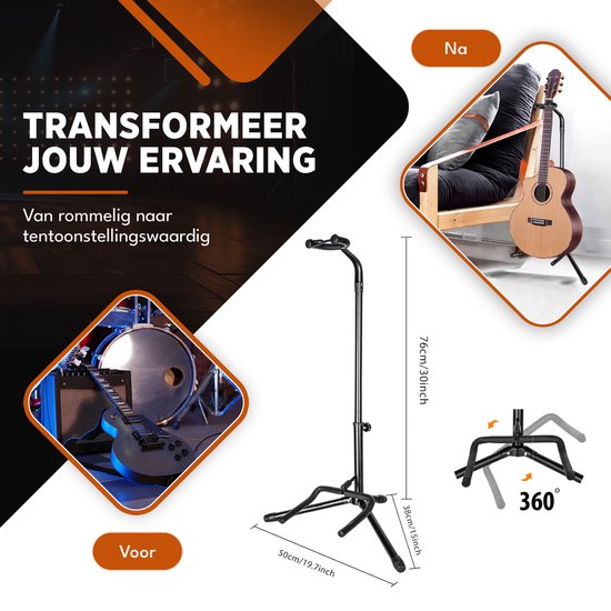 Finesse Gitarrenständer - Universal - Akustisch & Elektrisch - Schwarz