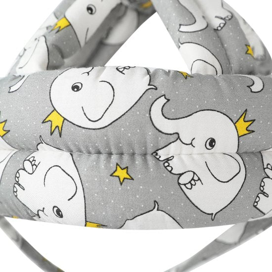 Babykopfschutz - Sicherheitshelm mit Kissen - für Kleinkinder und Babys beim Laufenlernen - weich, leicht und verstellbar - Elefant