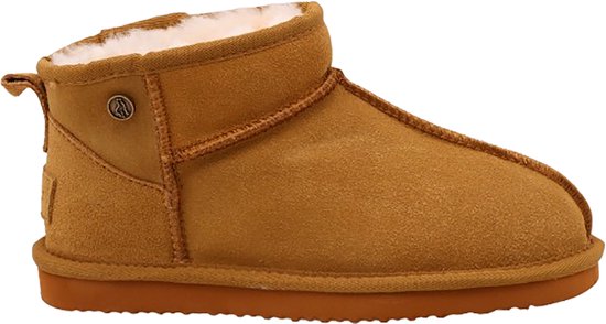 Alpacas Footwear - Damen - Kurzstiefel aus echtem Wildleder mit cooler Naht - Gefüttert mit 100% weicher Lammwolle - Kastanie - 36