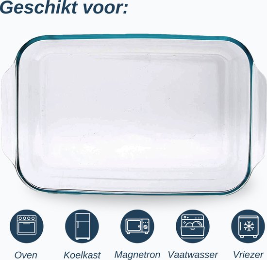VAIVE 3-tlg. Backofengeschirr-Set - Rechteckig - Glas