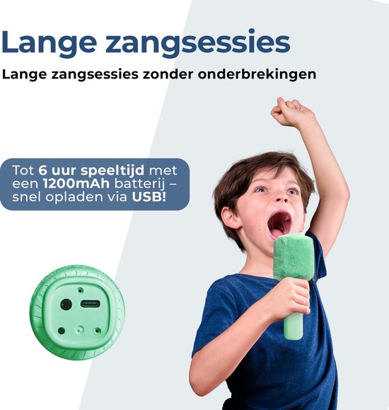 Denver Karaoke-Mikrofon Bluetooth - Drahtlos - Lautsprecher mit flauschiger Oberfläche - Karaoke-Set - AUX - MicroSD - KMS30GN