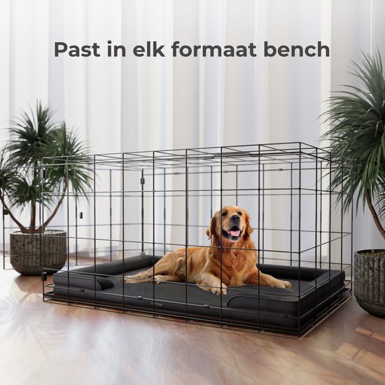 CozySense® Orthopädischer Hundekorb 100x70 cm - Größe XL - Wasserdichtes Hundebett mit waschbarem Bezug - Geeignet als Sitzkissen - Schwarz