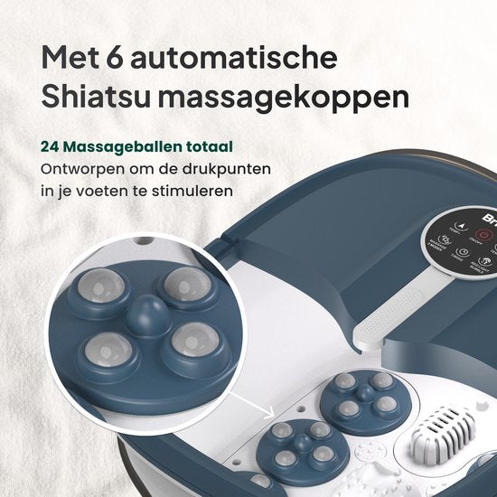 Brixy Foot Bath Automatic Massage - Fußmassagegerät - Elektrisches Fußbad - klappbar - heizt bis zu 48°C - 14L