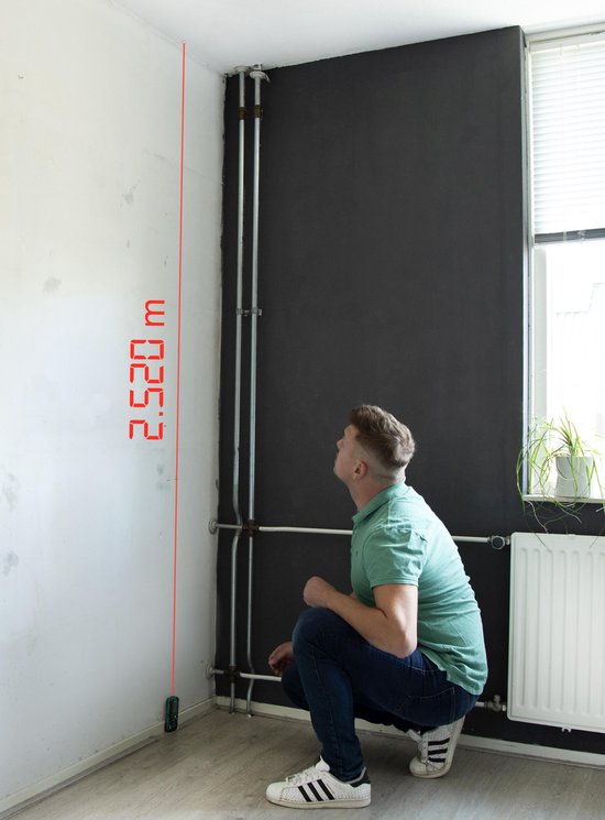 VONROC Laser-Entfernungsmesser - 40 Meter Reichweite - Einstellbare Messreferenz