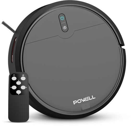 Powell Staubsauger Roboter - Staubsauger Roboter mit Wischfunktion - Staubsauger Roboter mit Ladestation - Staubsauger Roboter - Wischroboter - Schwarz