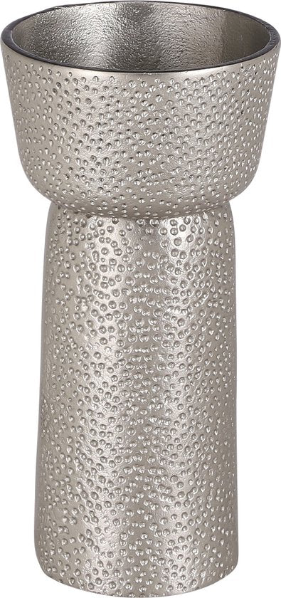 Casa Vivante Dakar Kerzenleuchter - H22 x Ø11 cm - Aluminium - Antik Silber