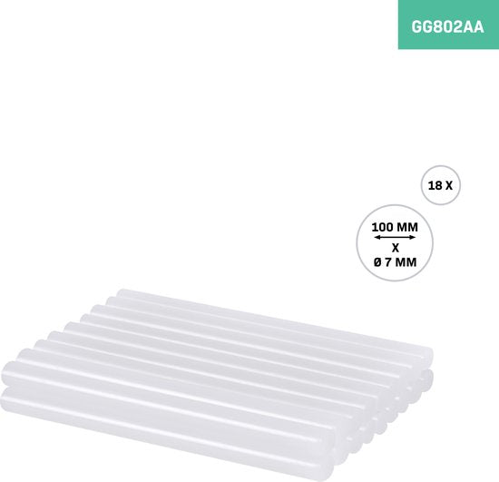 VONROC Klebepatronen Ø7 x 100mm - 18 Stück | Für GG502DC