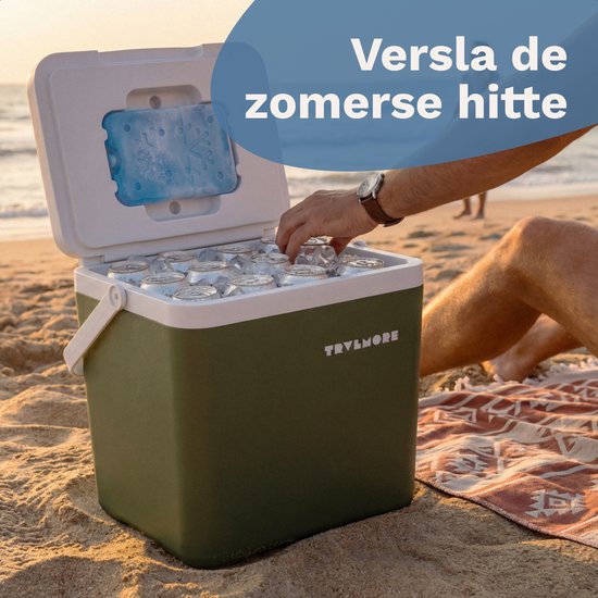 TRVLMORE Cool Box 14L - Kühlbox - Inklusive Kühlelement - Kühlbox Klein - Grün