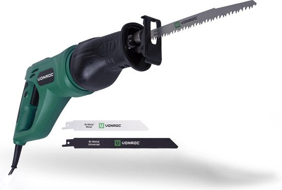 VONROC Stichsäge - 900W - Drehbarer Griff - Inkl. 3 Sägeblätter für Holz & Metall