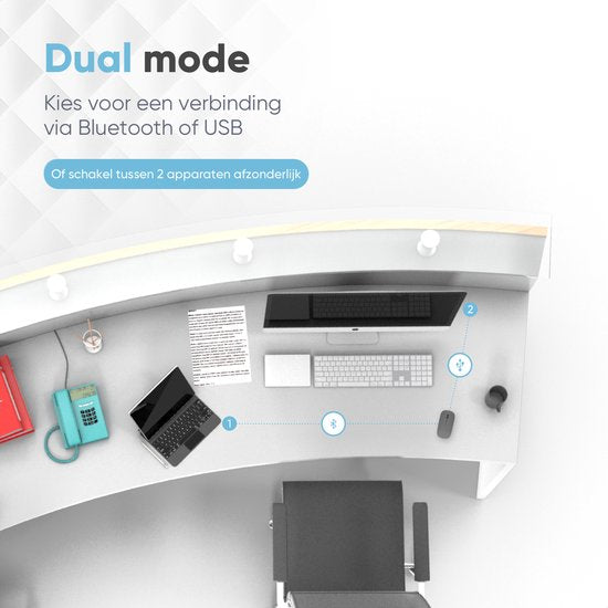 Trendfield Wireless Mouse - Wiederaufladbare Computermaus - Bluetooth - Ergonomische Maus mit Silent Click - Geeignet für alle Laptops - Space Grey