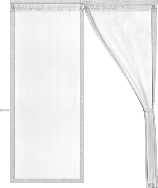 O'DADDY Türvorhang Deluxe FIBER - Magnetischer Fliegenvorhang - Für Neubauten und Standardtüren - Einfache Installation - Weißes Horn - 184x230 cm