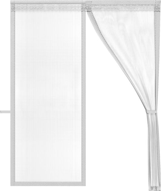 O'DADDY Türvorhang Deluxe FIBER - Magnetischer Fliegenvorhang - Für Neubauten und Standardtüren - Einfache Installation - Weißes Horn - 184x230 cm