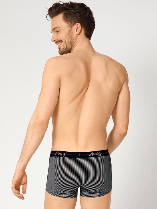 Sloggi Start Hipster Herrenslips 2er-Pack - schwarz & schwarz/weiß gestreift - Größe XL