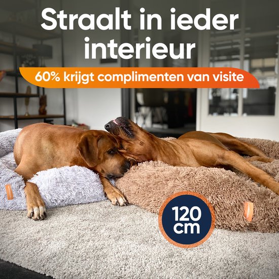 Happysnuts Donut Hundekorb 100cm - Braunes Hundebett - Hundebett - Waschbares Hundekissen