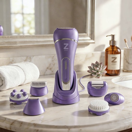 Ladyshave für Frauen - 7 in 1 Rasierer - Epilierer - Gesichtsmassagegerät - Hornhautentferner - Wasserdicht - Bikinizone - Zeri